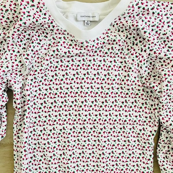 Something Navy Meghan Ruffle Sweatshirt Dress