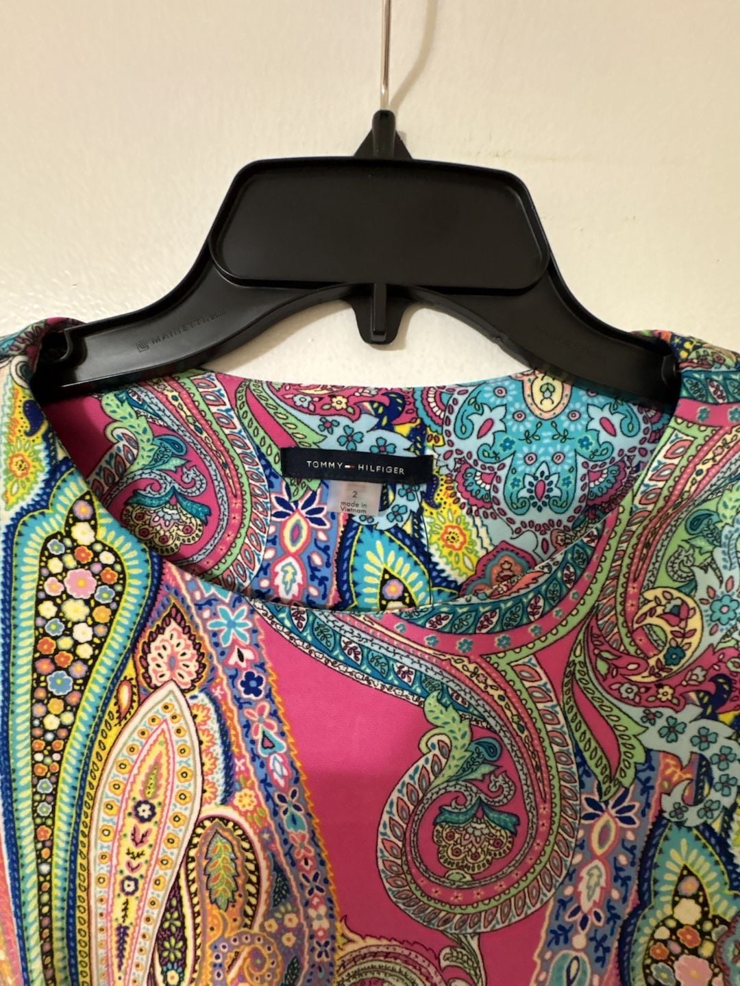 Tommy Hilfiger Women's Multicolor Paisley Print 3/4 Bell Sleeve Sheath Dress 3