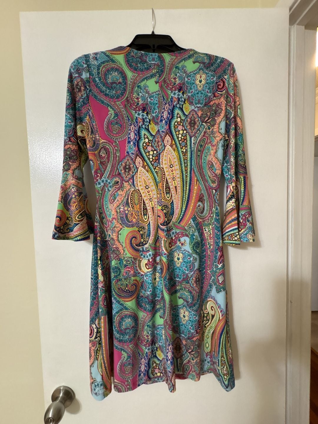 Tommy Hilfiger Women's Multicolor Paisley Print 3/4 Bell Sleeve Sheath Dress 6