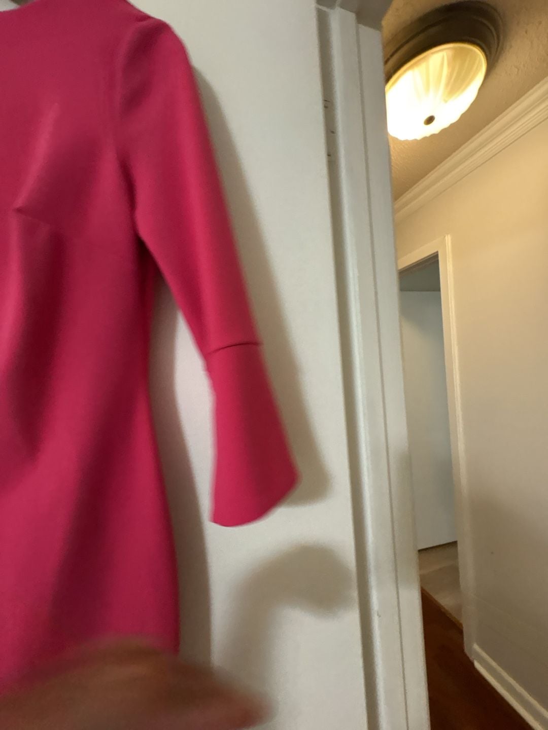 Calvin Klein Women's Hot Pink Sheath Dress with Split 3/4 Sleeves Size 2 5