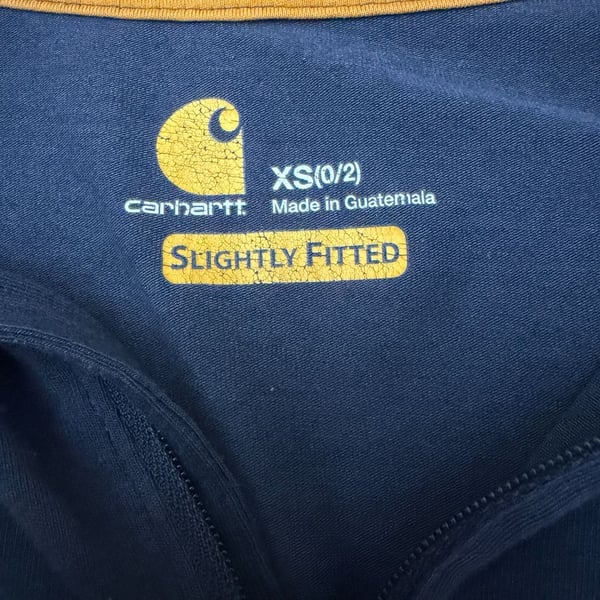 Carhartt Women's Slightly Fitted Quarter-Zip Long Sleeve Pullover Navy Blue