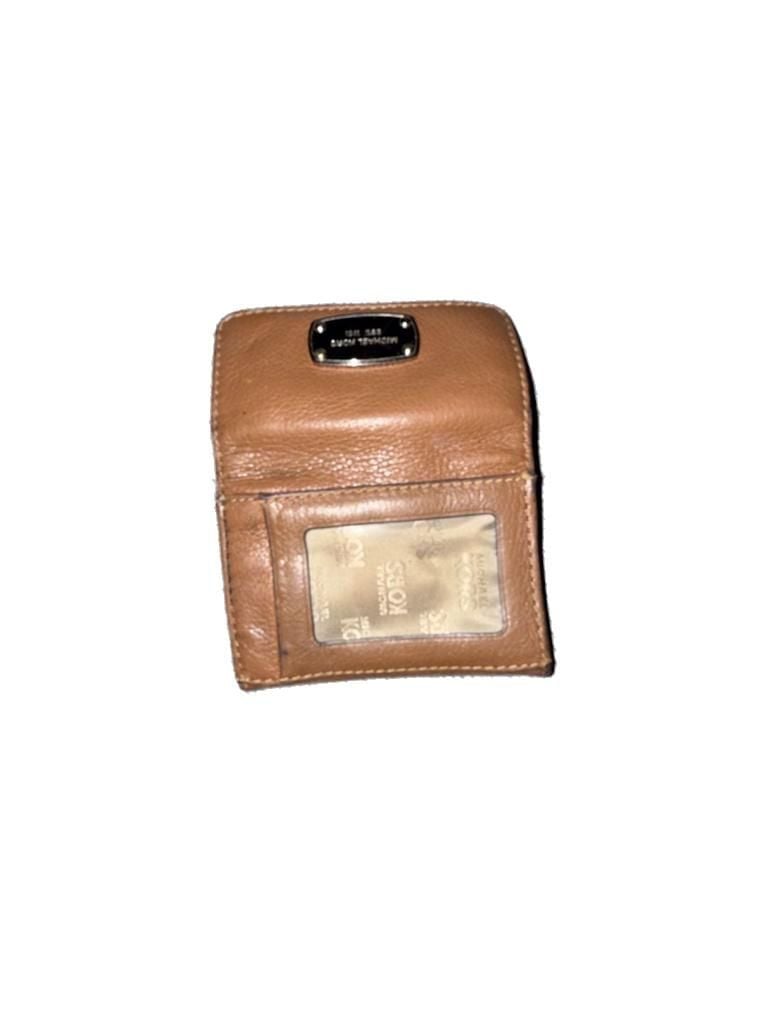 Michael Kors Pebbled Leather Flap Coin Purse Card Case Wallet 2