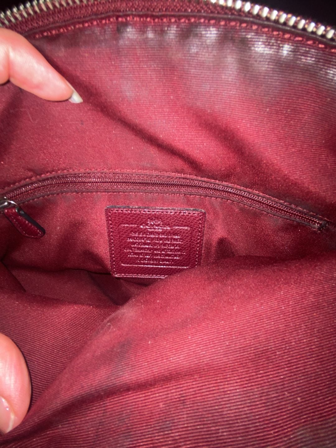 Coach Christie Carryall Burgundy Pebbled Leather Satchel Bag 8