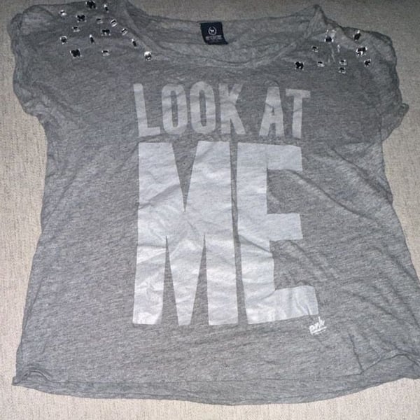 M - Victoria's Secret Pink! Bling Look At Me Graphic Tee Crystals