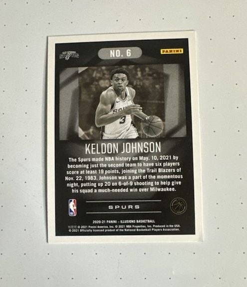 2020-21 Panini Illusions Bronze Keldon Johnson San Antonio Spurs #6 5