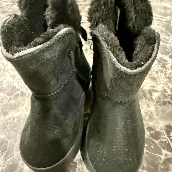 Bebe Toddler Girls Black Faux Fur Winter Boots