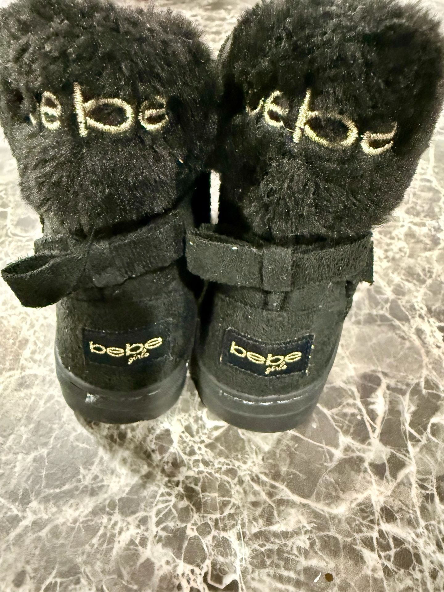 Bebe Toddler Girls Black Faux Fur Winter Boots 2