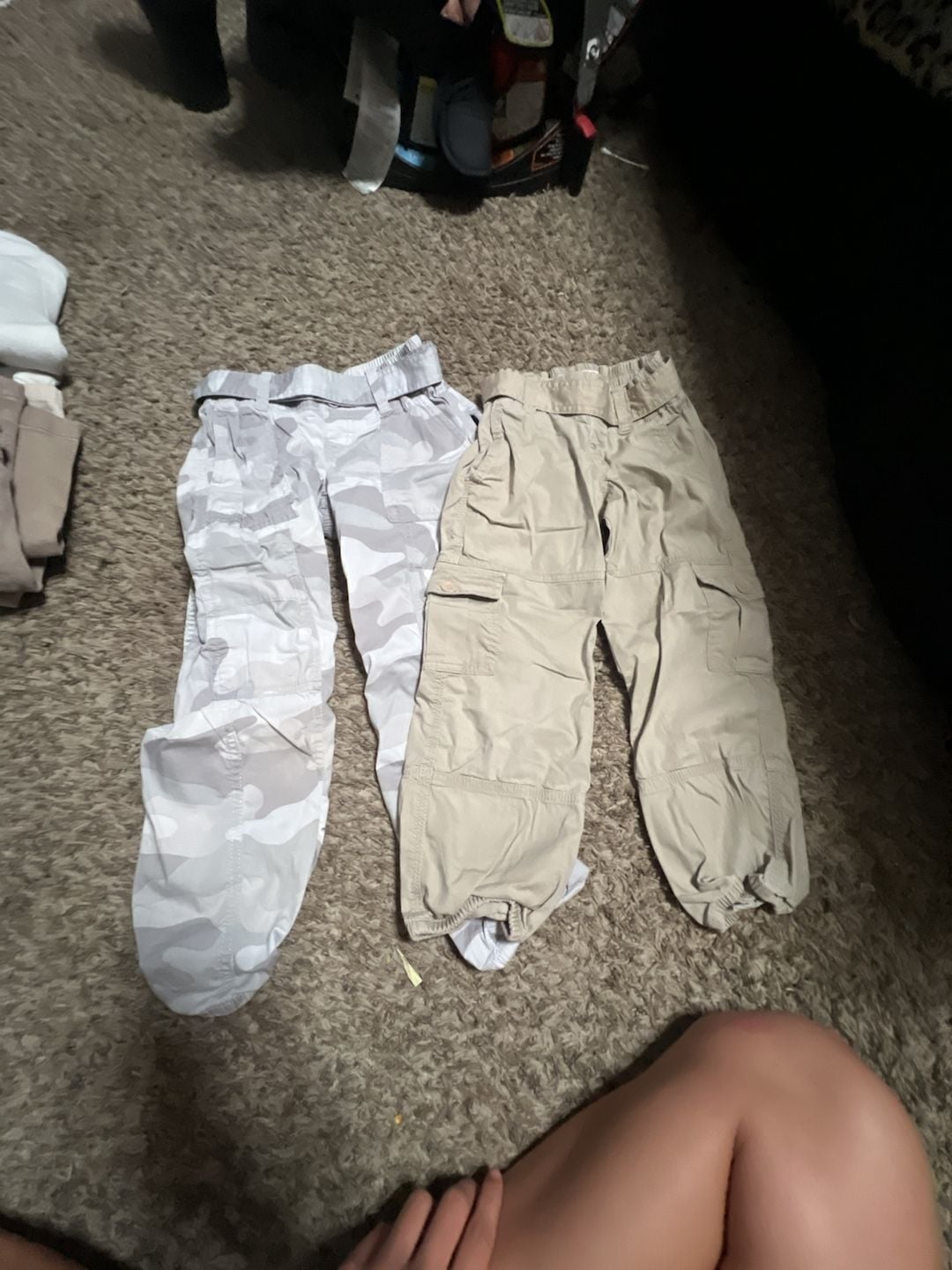 Abercrombie Kids Girls Cargo Pants Bundle - Tan and Camo 1