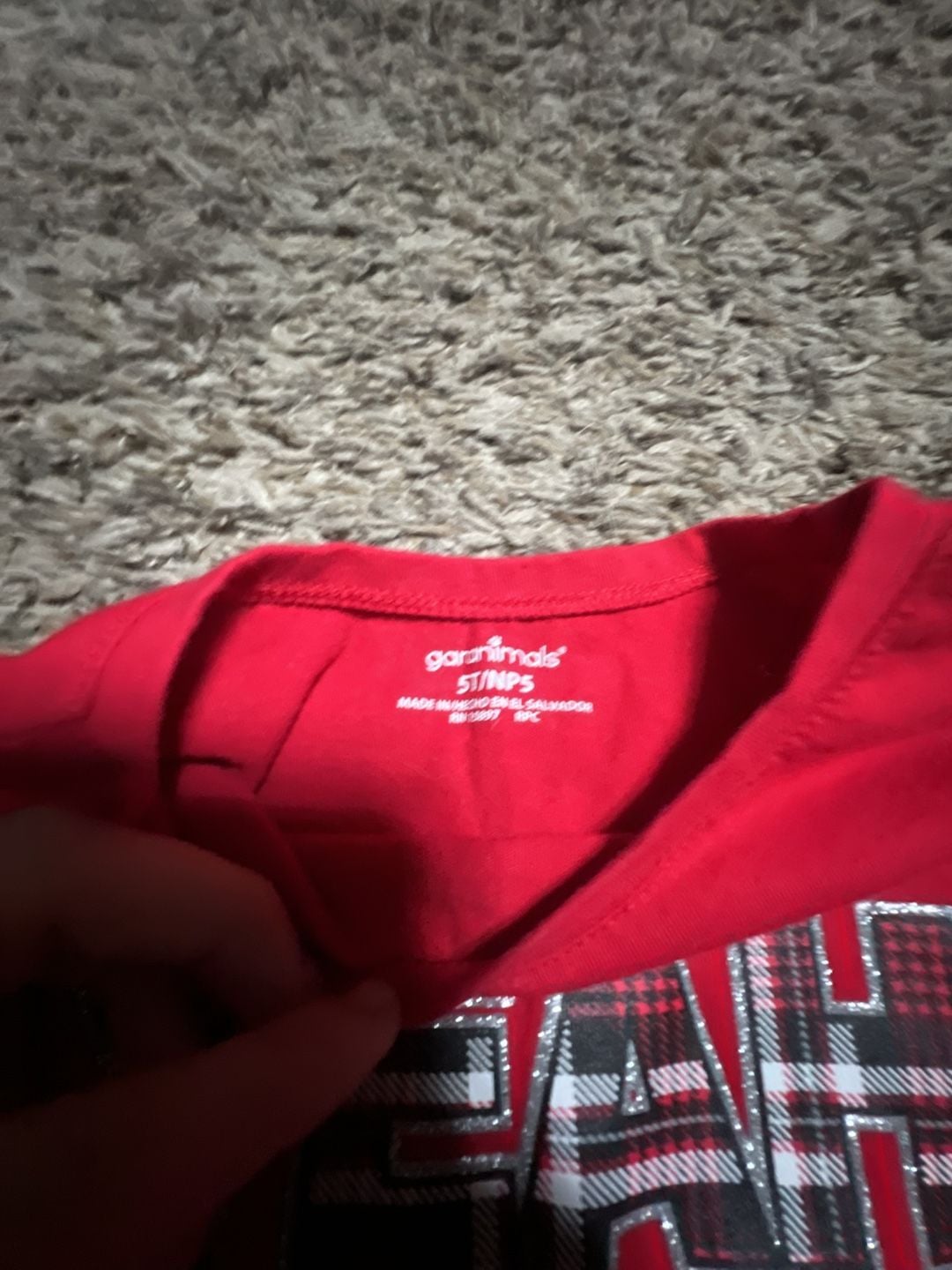 Garanimals Toddler Girls Red Long Sleeve Shirt with YEAH! Graphic 2