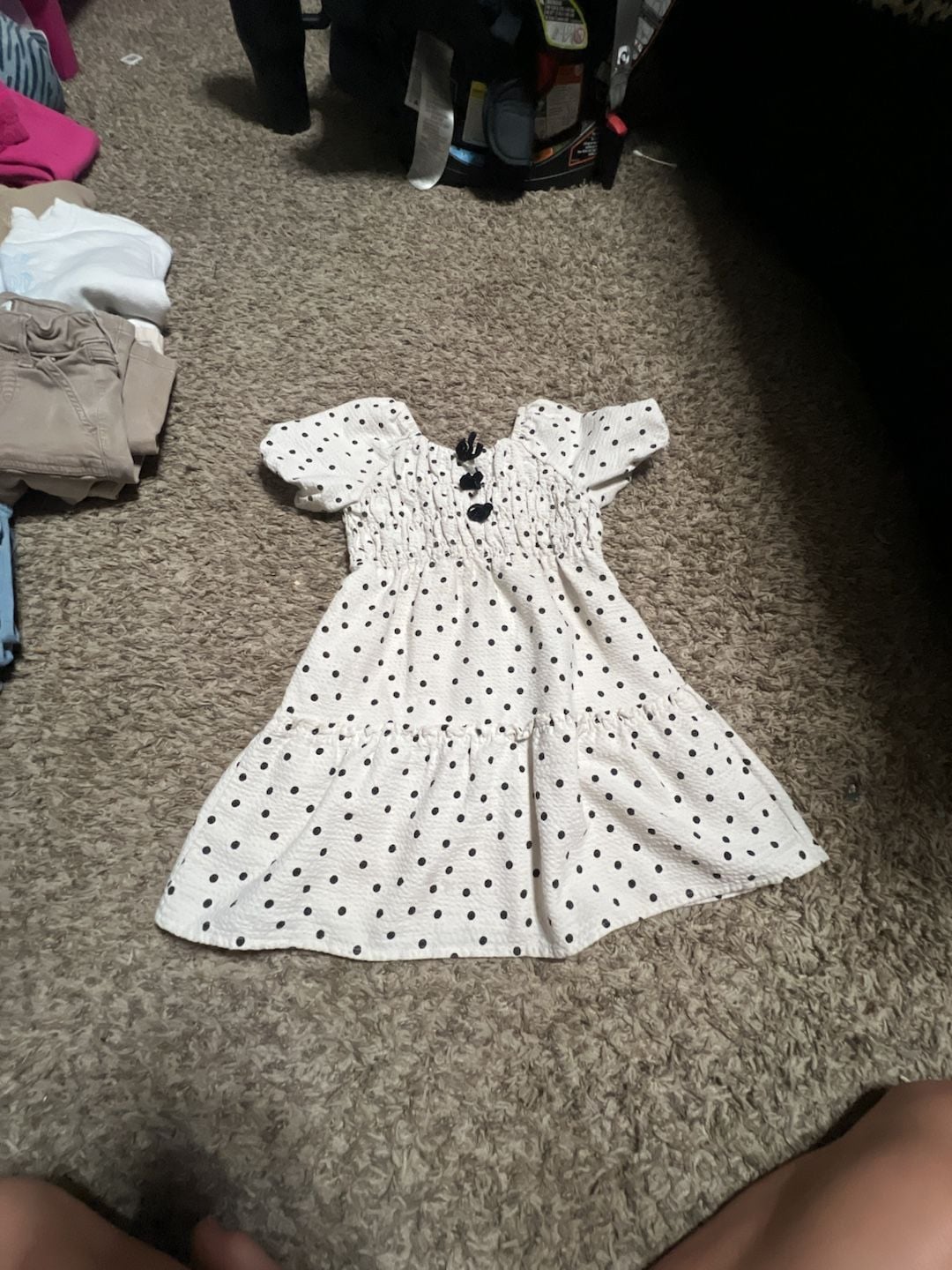 Zac Kids A Zac Posen Company Girls Polka Dot Smocked Tiered Dress 2