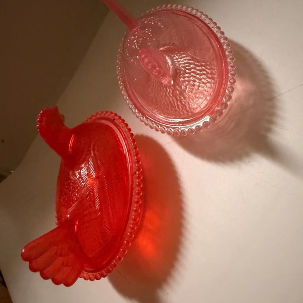 Pink Hen on a Nest Unbranded Acrylic (Plastic) Measures 5 Inches Long
