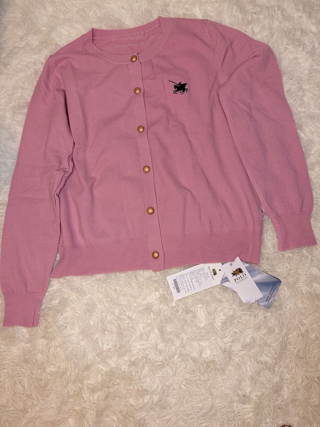 Polo Ngjubaqi Women's with Horse Embroidery and Gold-Tone Buttons 2
