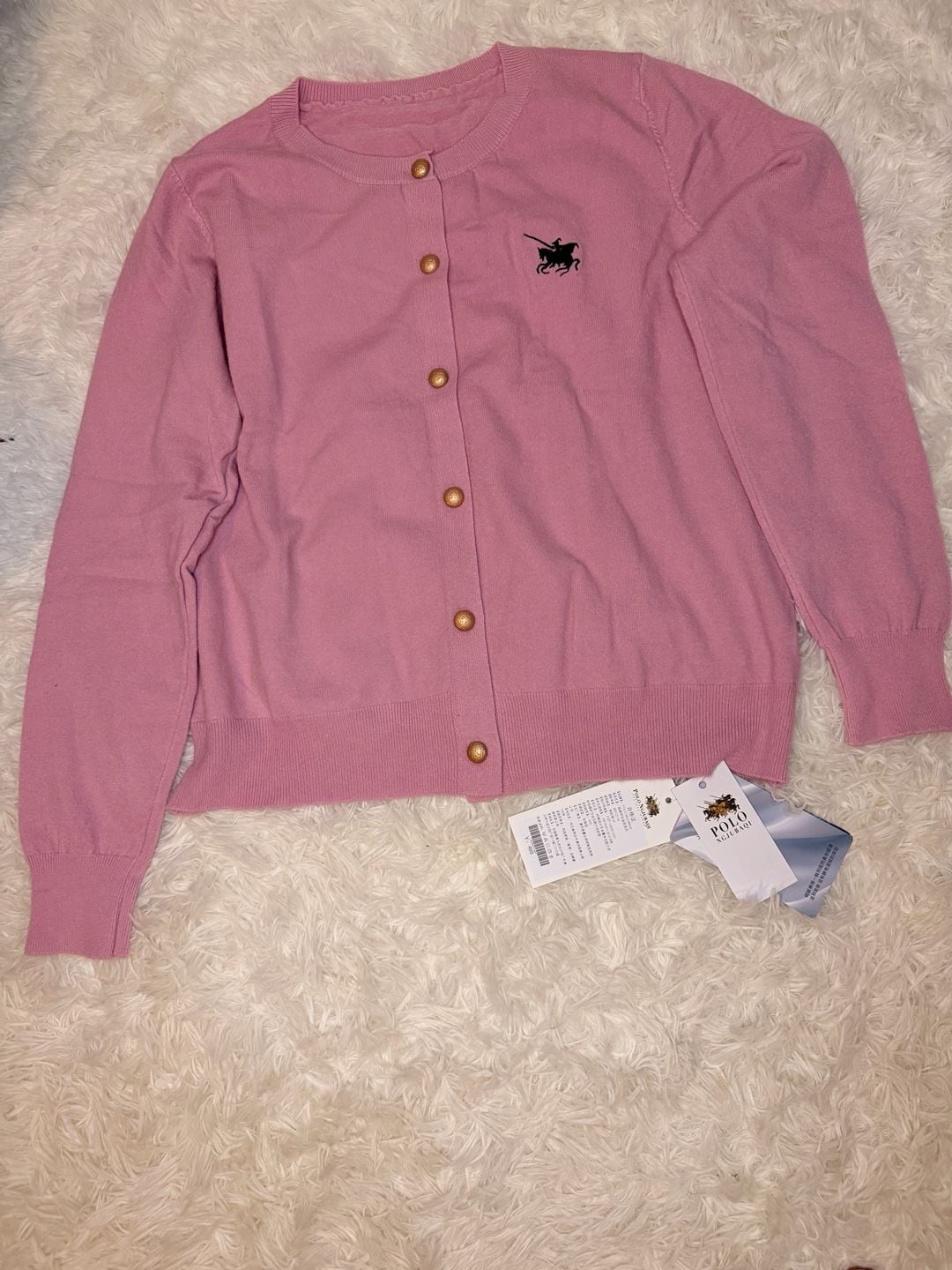 Polo Ngjubaqi Women's with Horse Embroidery and Gold-Tone Buttons 3