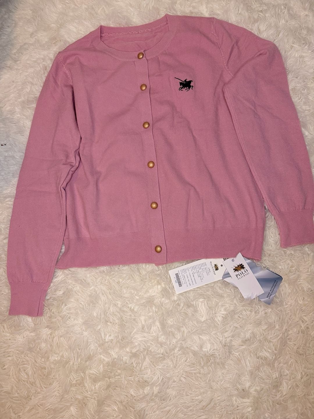Polo Ngjubaqi Women's with Horse Embroidery and Gold-Tone Buttons 4