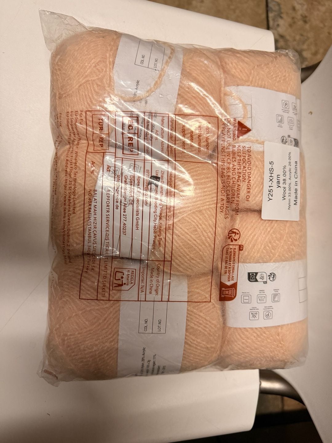 Jiuweidiaowang Snowflake Knitting Yarn, Peach, 6-Pack 4