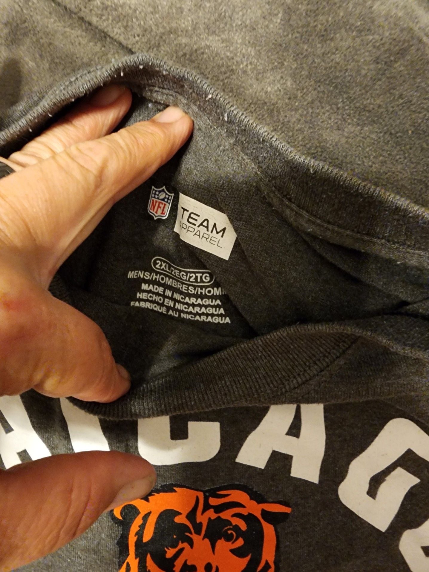 NFL Team Apparel Chicago Bears Charcoal T-Shirt Men's 2XL 1