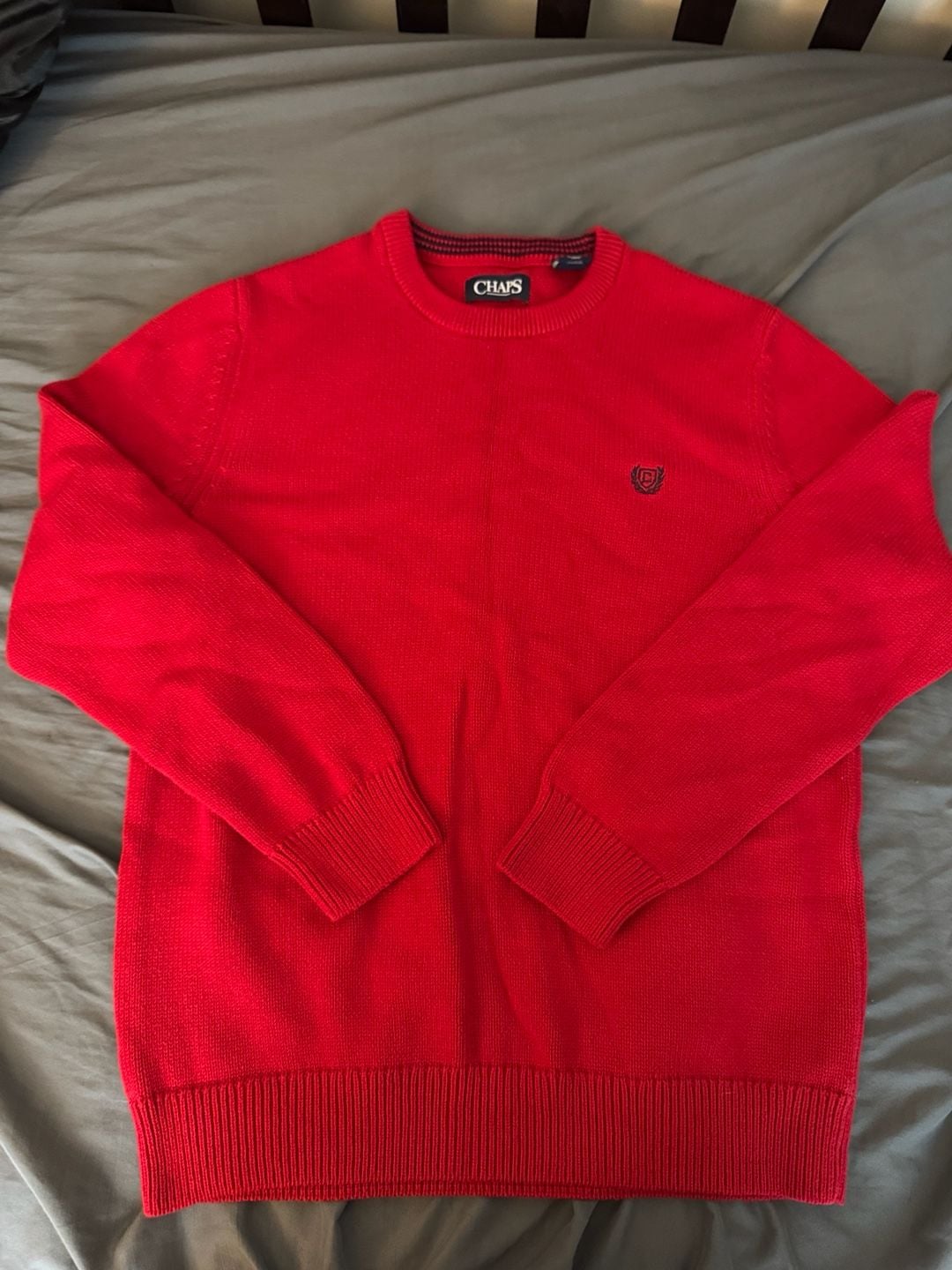 Chaps Men's Solid Crewneck Pullover Cotton Sweater 2