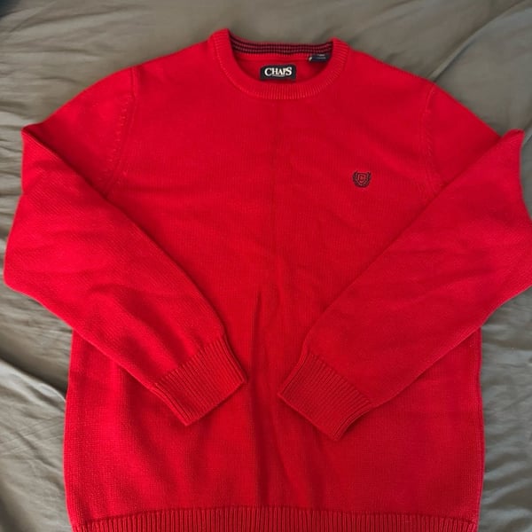 Chaps Men's Solid Crewneck Pullover Cotton Sweater