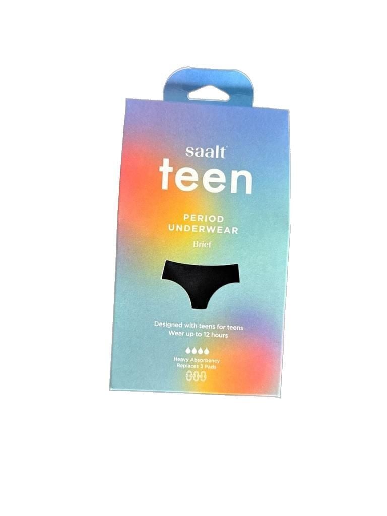 Saalt Teen Period Underwear Brief Heavy Absorbency Black 1