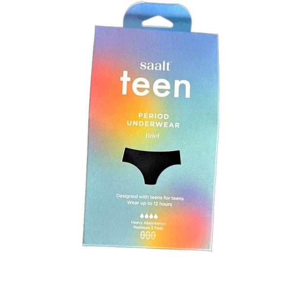 Saalt Teen Period Underwear Brief Heavy Absorbency Black