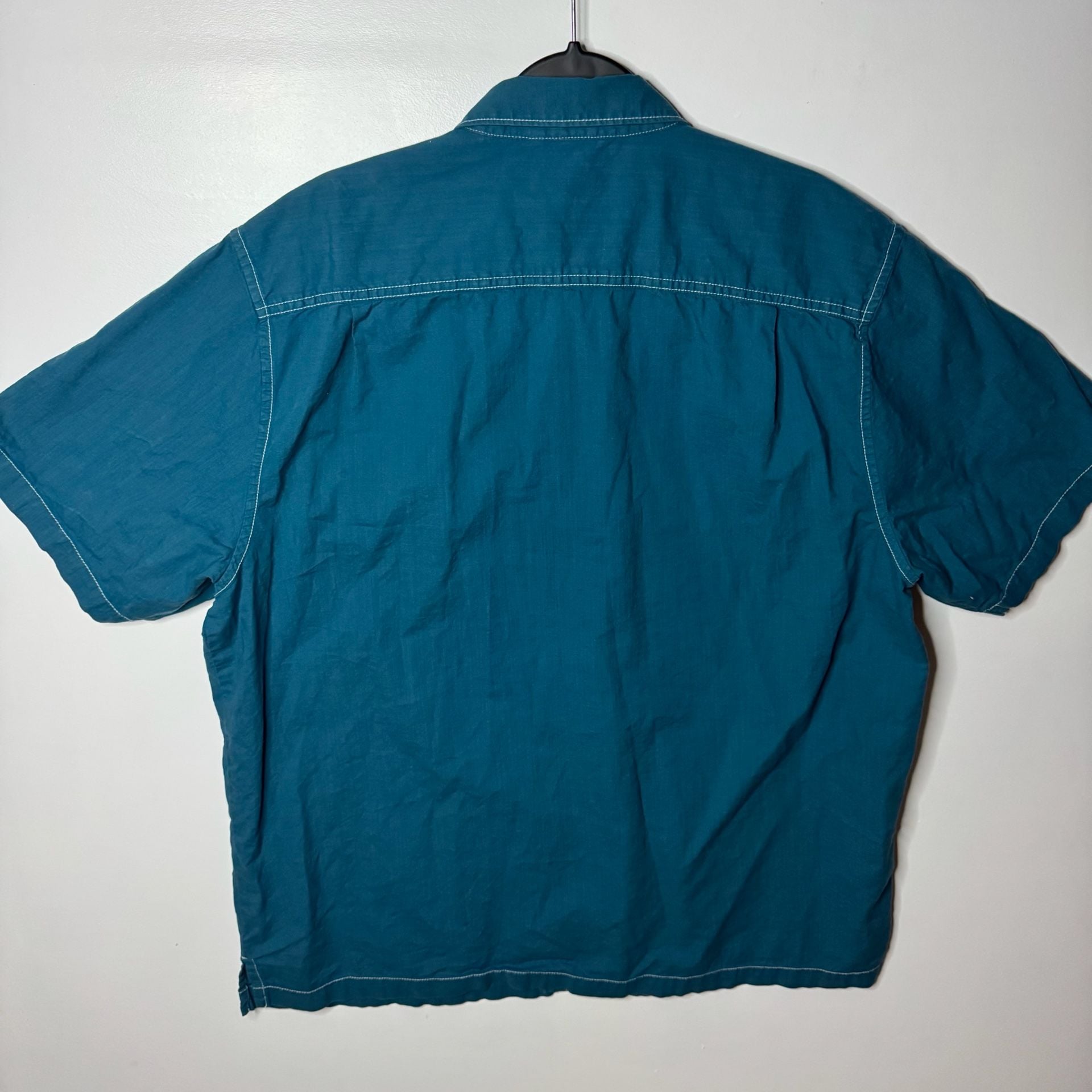 Tommy Bahama XL Short Sleeve Cotton Button-Down Camp Shirt with Stitching 7