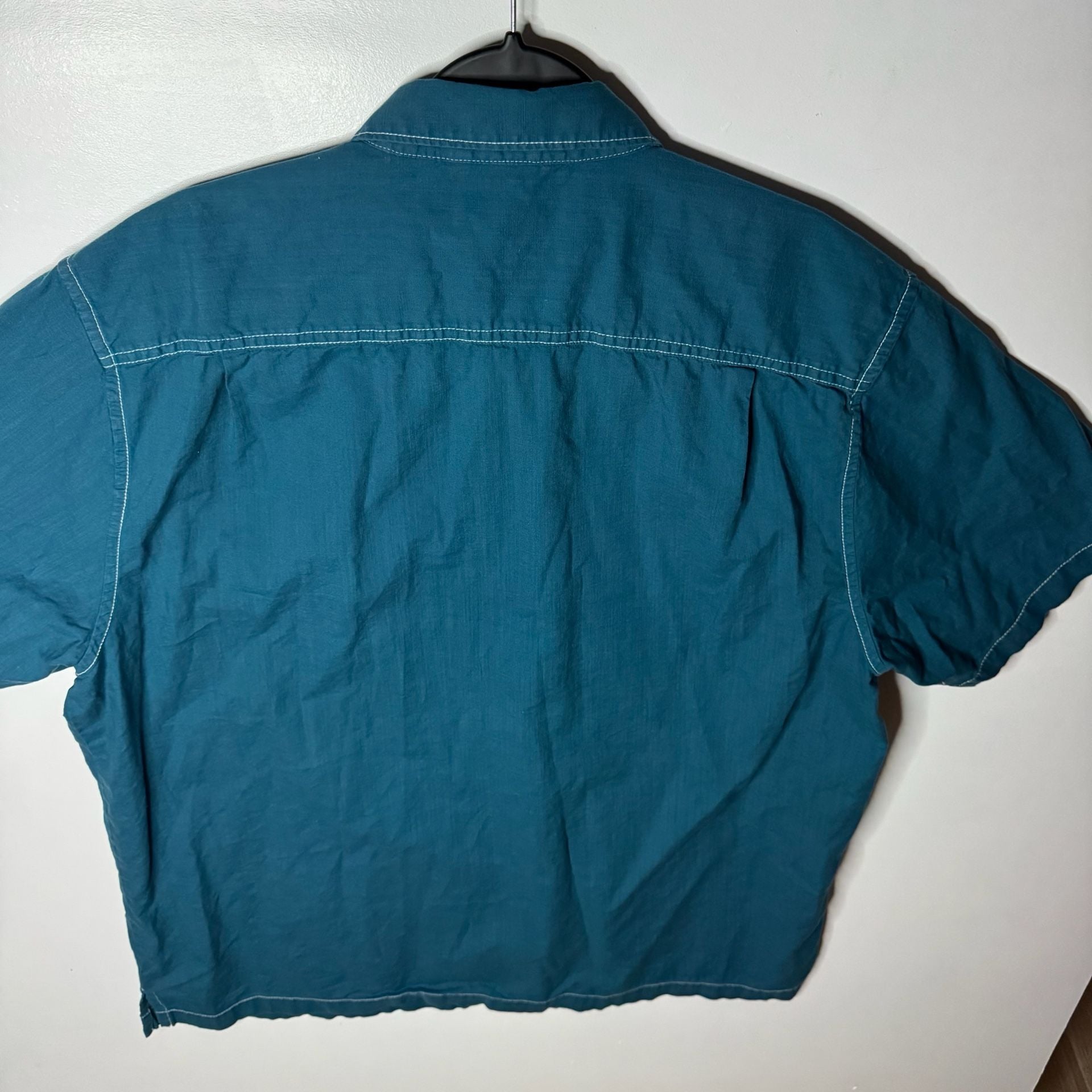 Tommy Bahama XL Short Sleeve Cotton Button-Down Camp Shirt with Stitching 11