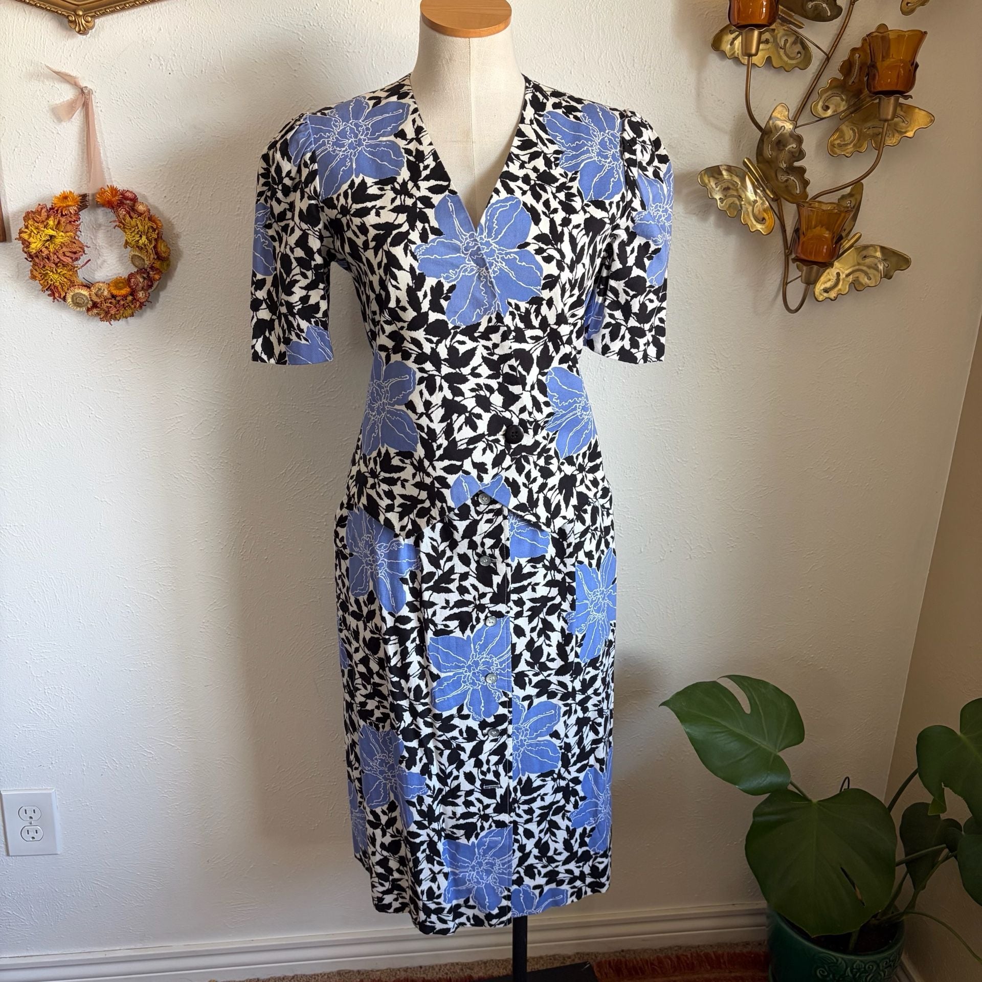 Givenchy Sport Signature Collection Vintage Floral Print Button Front Set 1