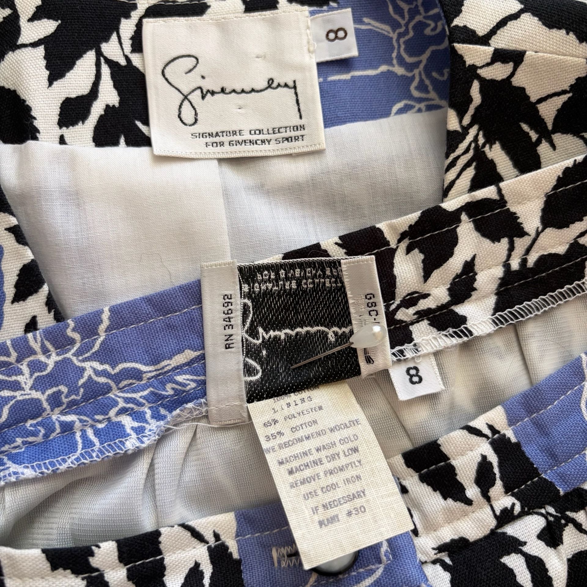 Givenchy Sport Signature Collection Vintage Floral Print Button Front Set 5