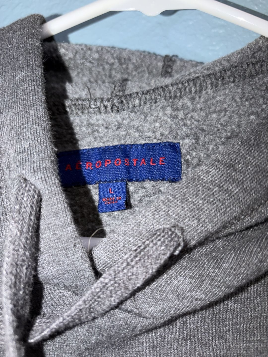 Aeropostale NYC 87 Logo Pullover Cropped Hoodie Gray 4