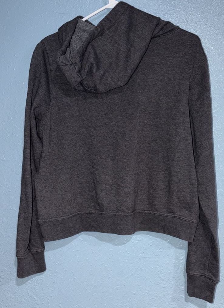 Aeropostale NYC 87 Logo Pullover Cropped Hoodie Gray 5