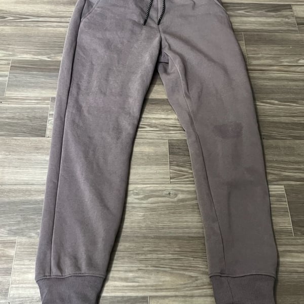 Mens Grey Fleece Jogger Sweatpants with Drawstring