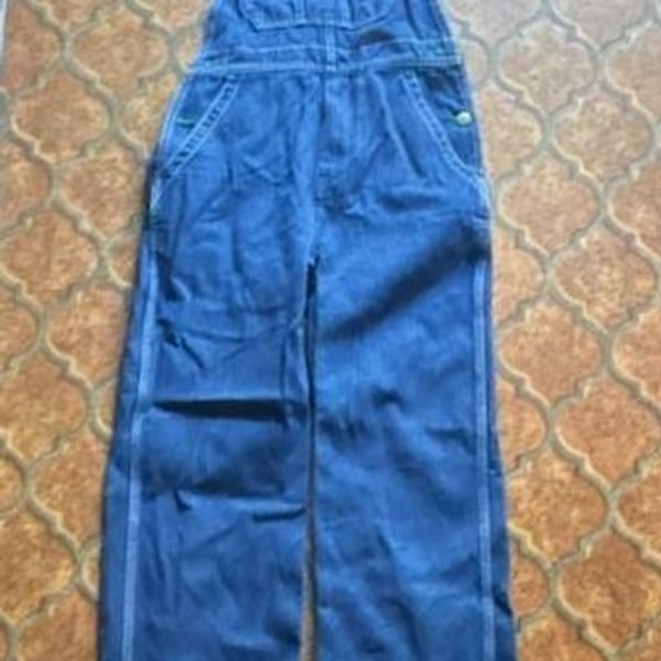 Liberty Denim Bib Overalls with Green Accents Size 16RG