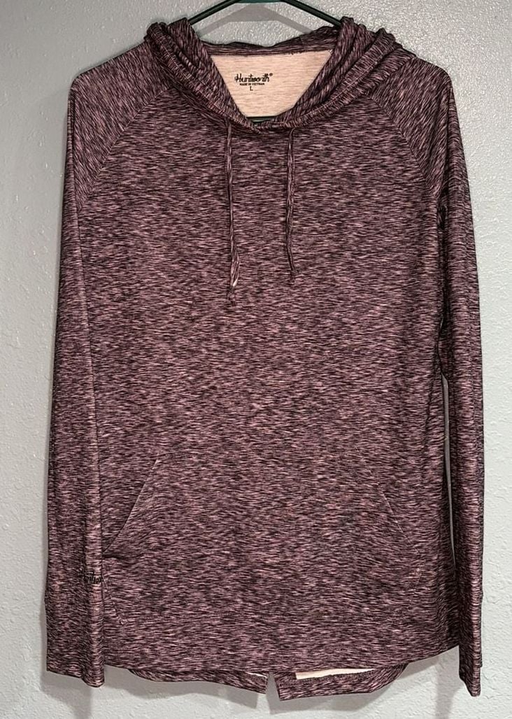 Huntworth Women's Space-Dye Performance Pullover Hoodie with Split Back Detail 1