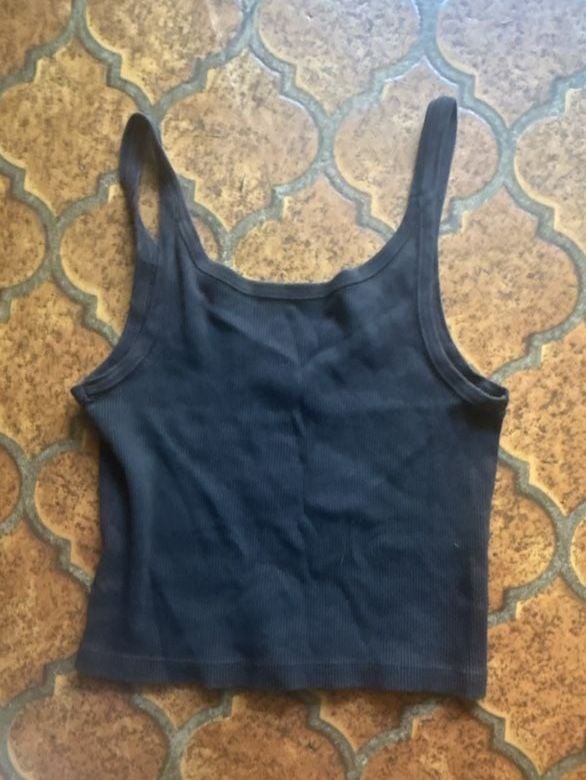 John Galt Brandy Melville Ribbed Tank Top with Skull Wing Graphic 5