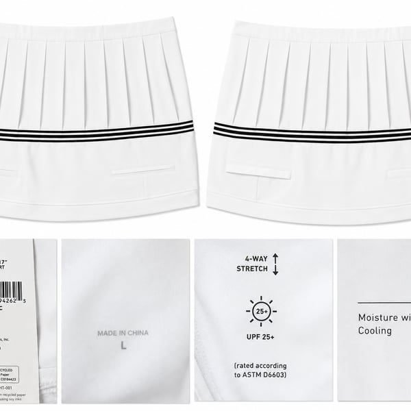 Walter Hagen Women’s Pleated Golf Skort White Large NWT ⛳