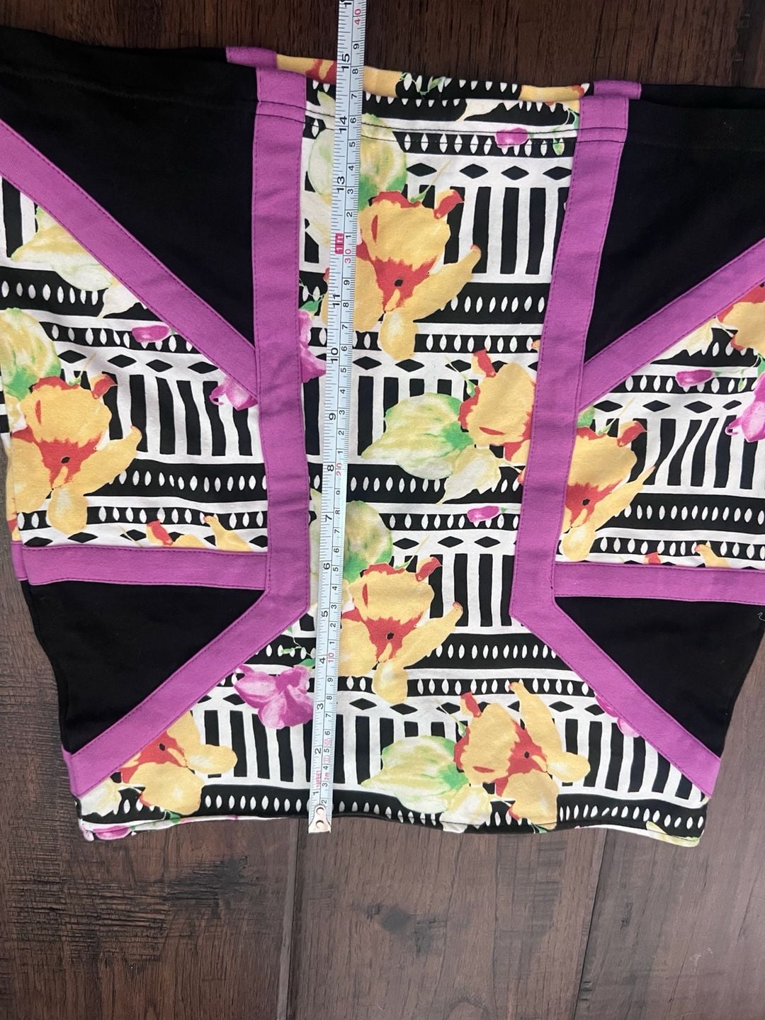 Minkpink Women's Size Small Floral and Geometric Print Mini Skirt Purple Vintage Deadstock 7