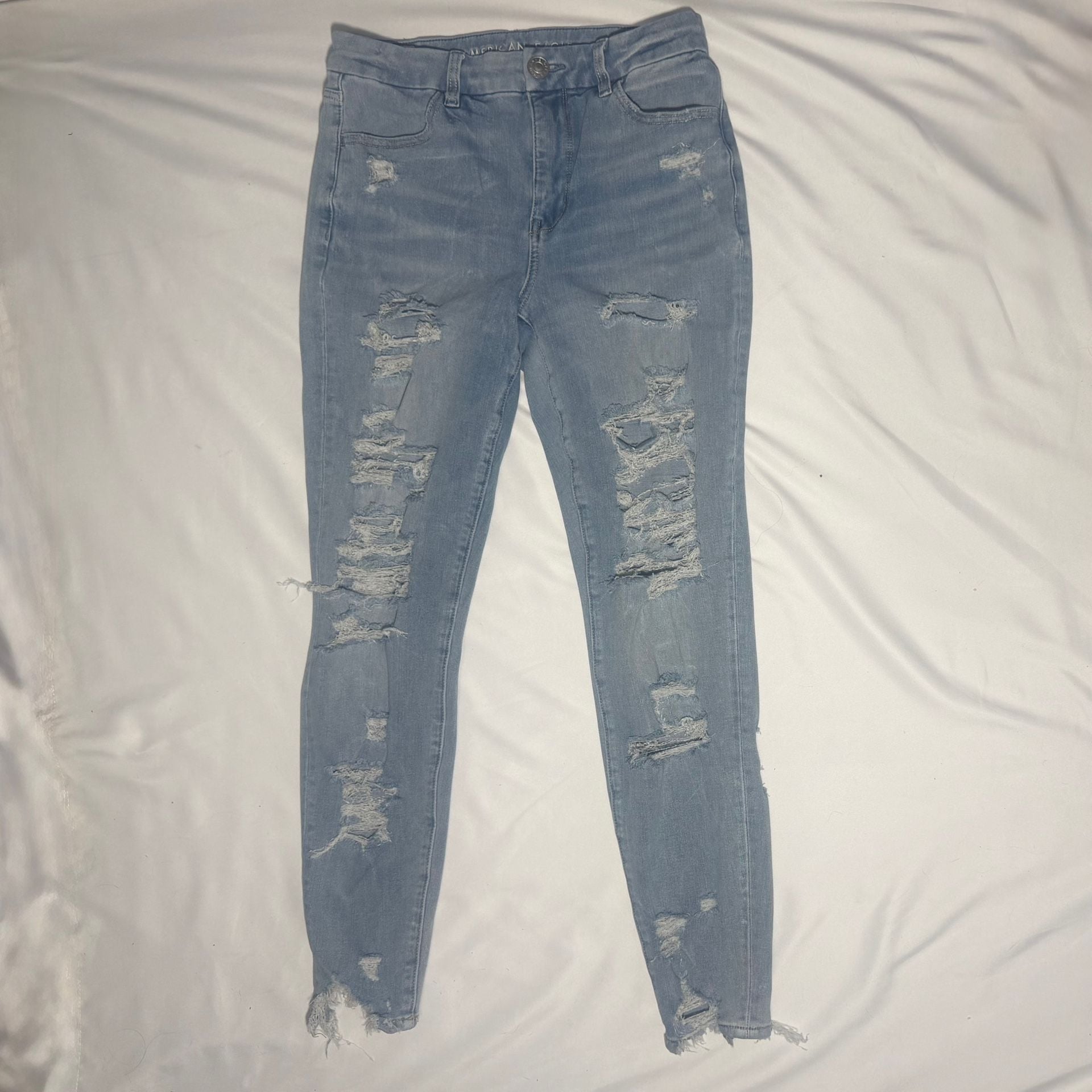 American Eagle Curvy Hi-Rise Distressed Jeggings 2
