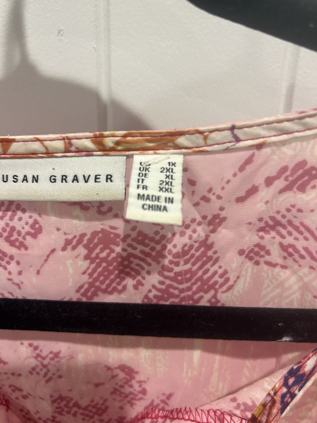 Susan Graver Printed Charmeuse Scarf Kaftan Tunic Top Size 1X 4