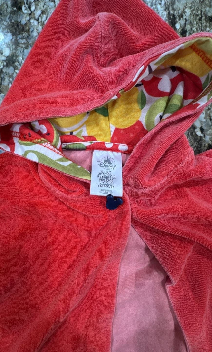 Disney Store Mickey Mouse Watermelon Hooded Beach Towel Poncho 2