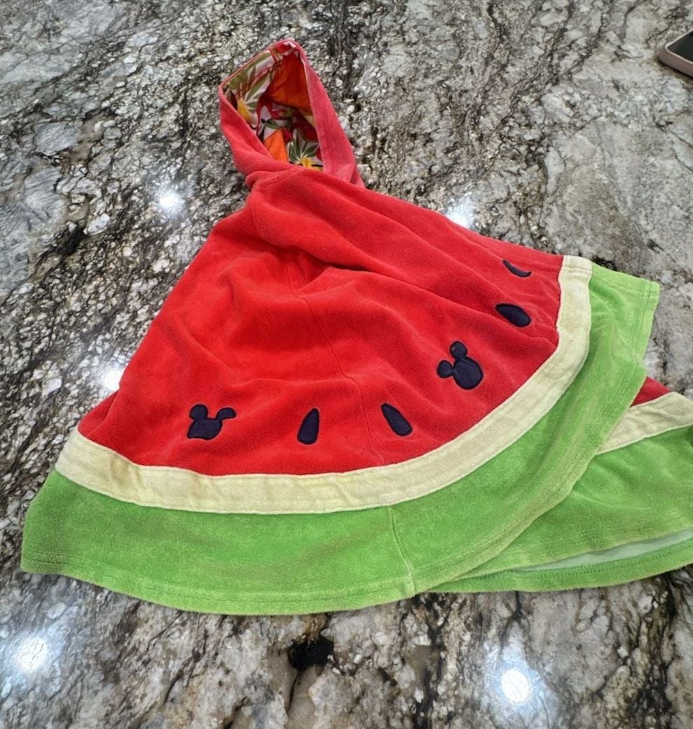 Disney Store Mickey Mouse Watermelon Hooded Beach Towel Poncho 3