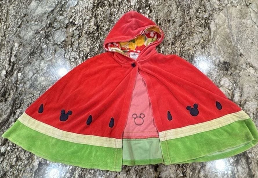 Disney Store Mickey Mouse Watermelon Hooded Beach Towel Poncho 1