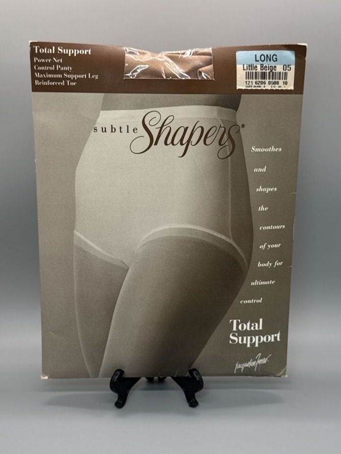 NOS J Ferrar Subtle Shapers Total Support Pantyhose Little Beige Long New Vtg 1