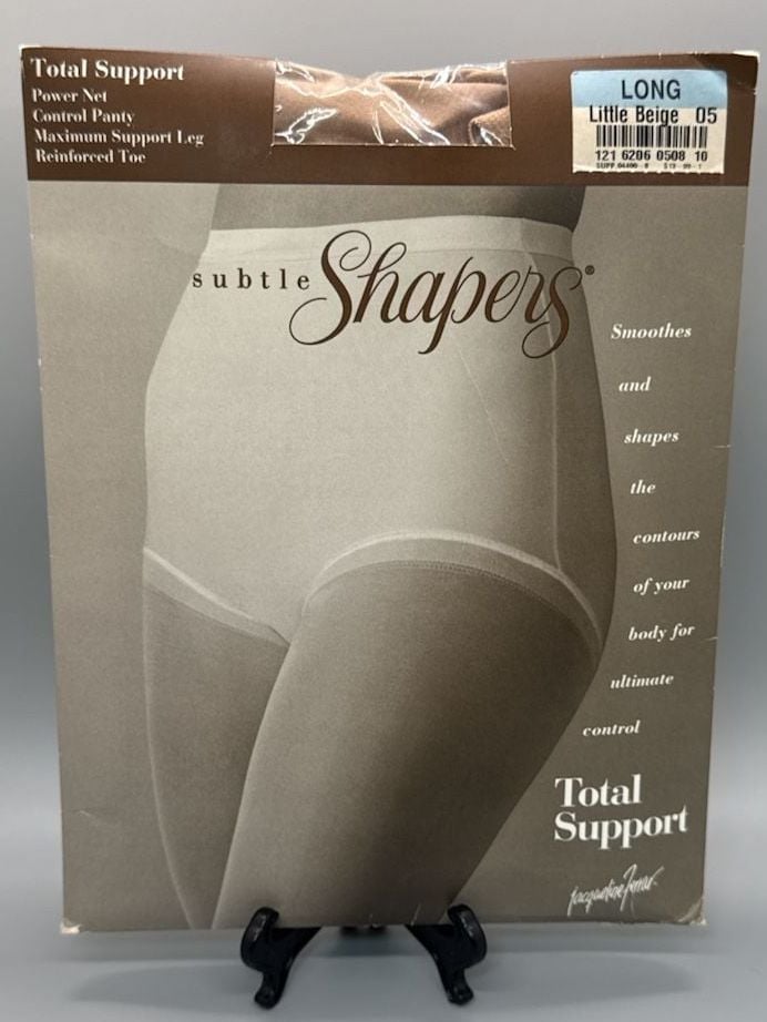 NOS J Ferrar Subtle Shapers Total Support Pantyhose Little Beige Long New Vtg 4