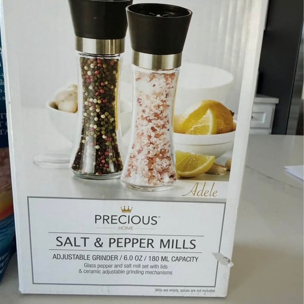 Large Stainless Steel Salt and Pepper Grinder Set - Adjustable Coarseness, Refillable Mill - .com,