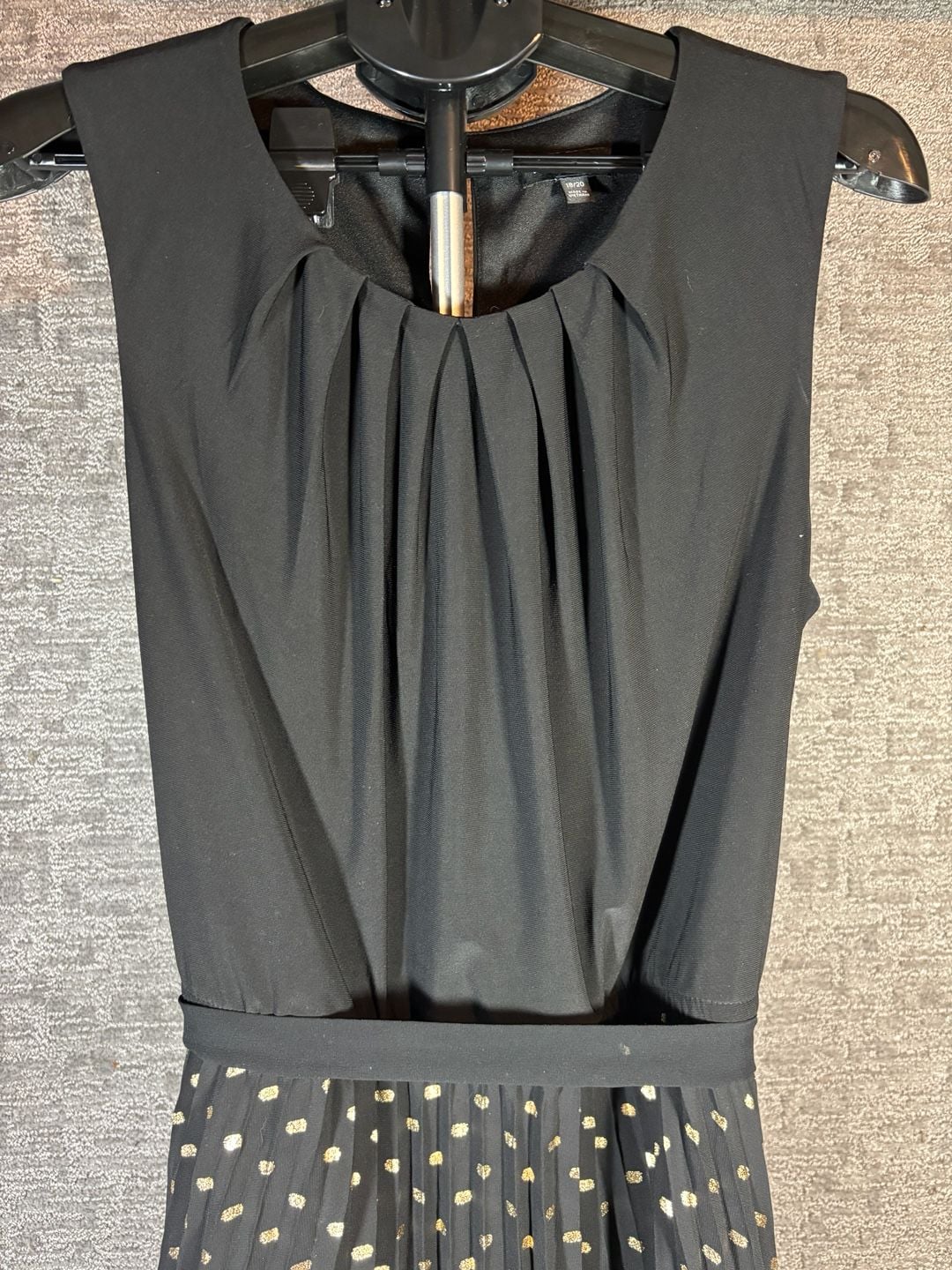 Lane Bryant Sleeveless Pleated Midi Dress with Gold Foil Polka Dots 3