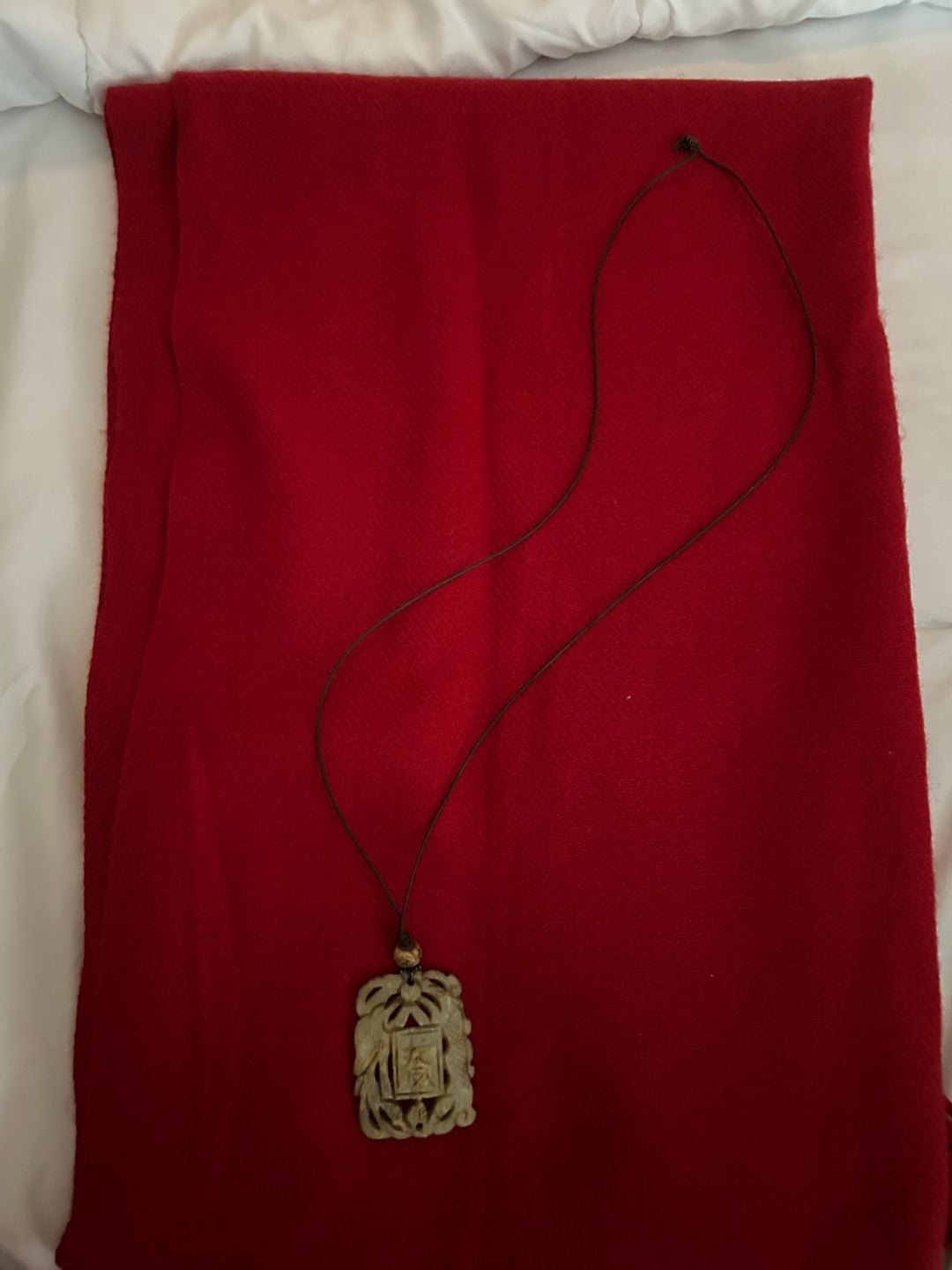 Vintage Hand-Carved Jade Dragon Motif Pendant Necklace 1