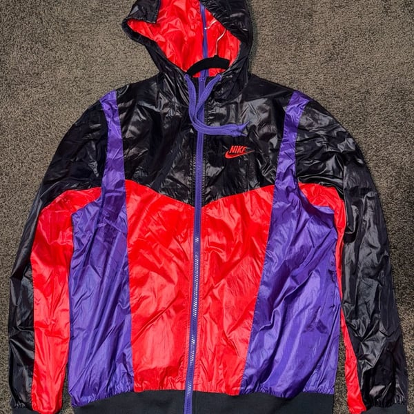 Nike Colorblock Full-Zip Split Windbreaker Hooded Jacket Mens size M