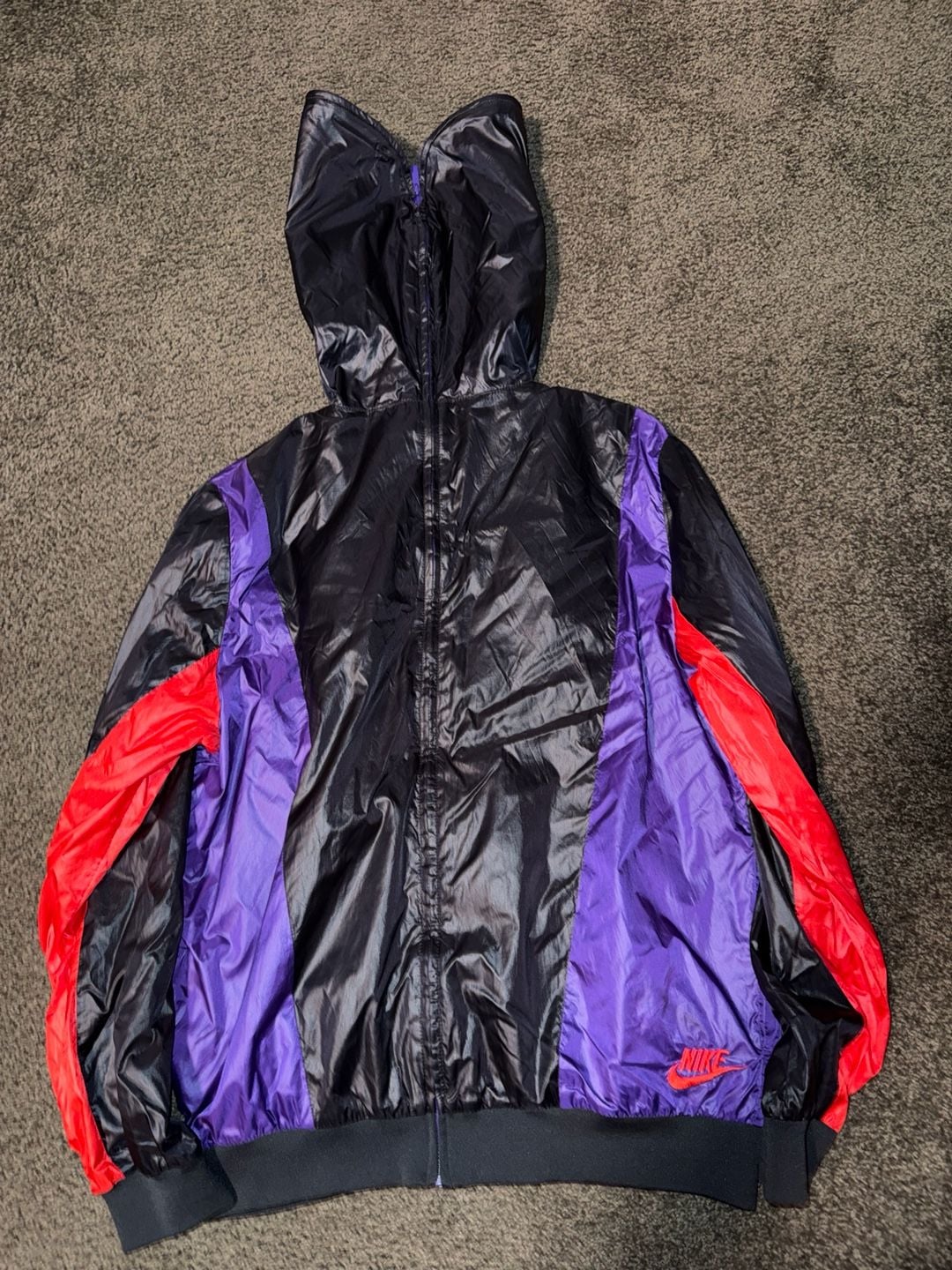 Nike Colorblock Full-Zip Split Windbreaker Hooded Jacket Mens size M 7