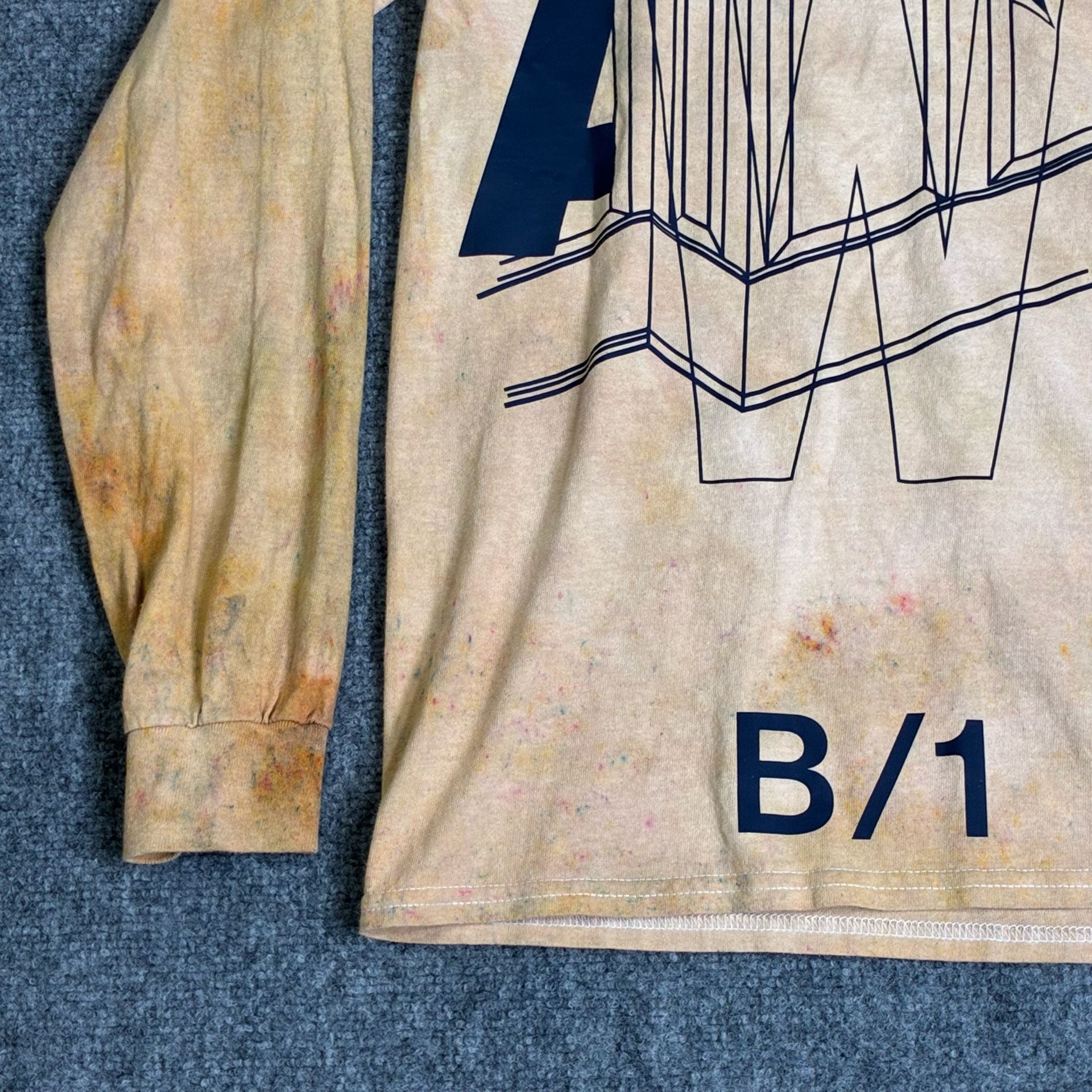 A-COLD-WALL* Long Sleeve Graphic Print T-Shirt with Distressed Acid Wash Effect 5