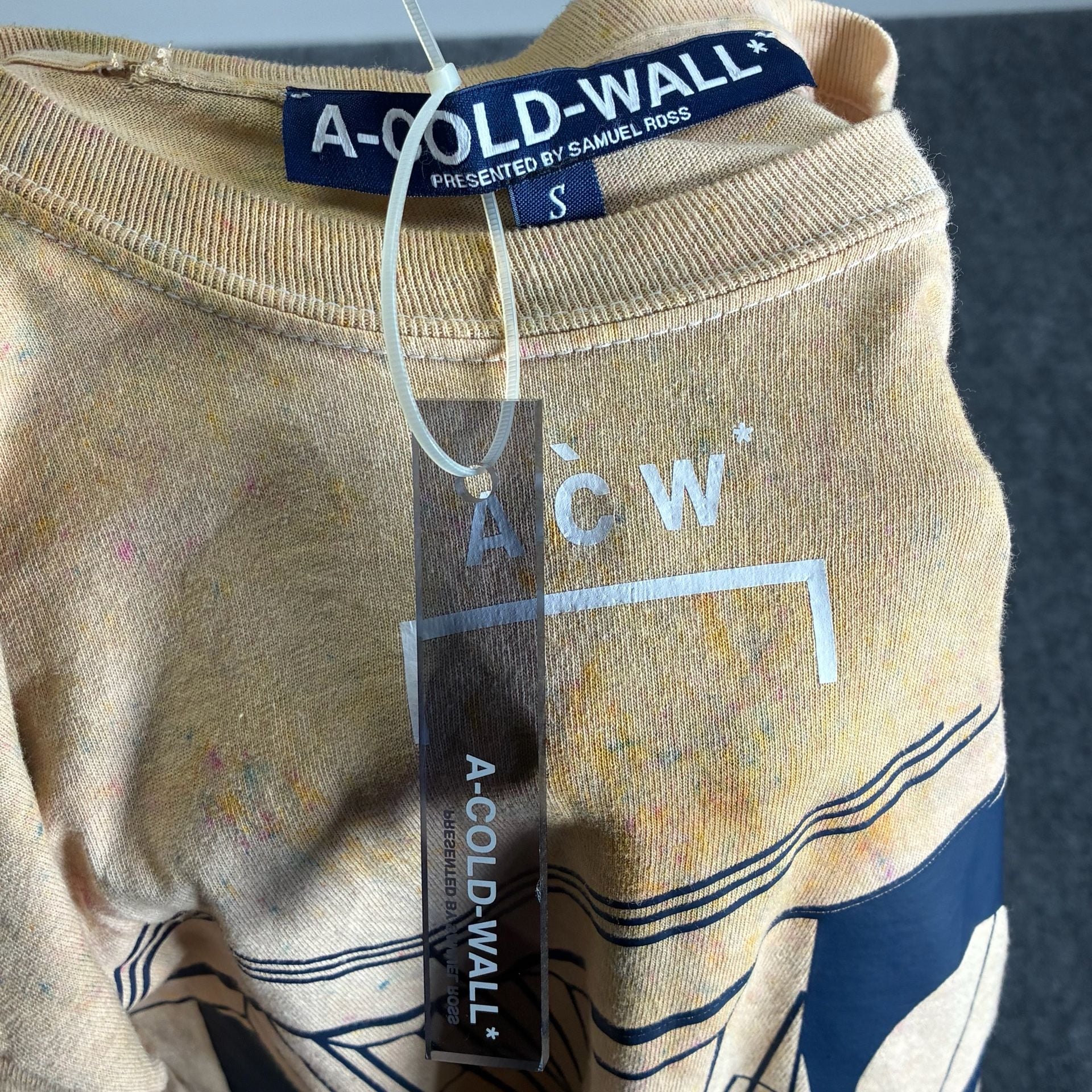 A-COLD-WALL* Long Sleeve Graphic Print T-Shirt with Distressed Acid Wash Effect 8